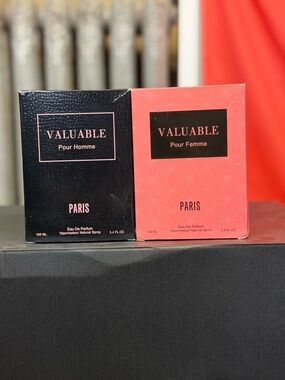 Valuable Paris Eau de Parfum Set - Pour Homme & Pour Femme (Black & Coral)